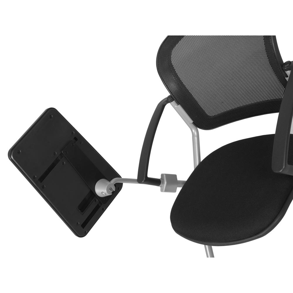 Cadence Nesting Chair with Tablet Arm - Black. Picture 6