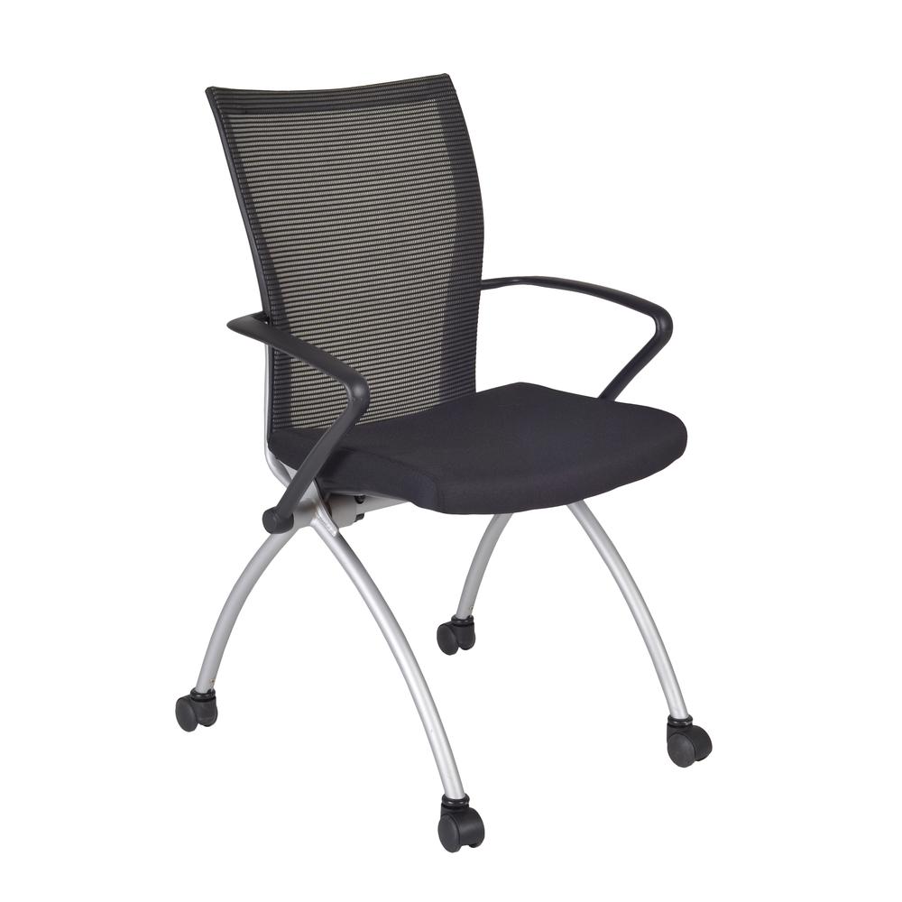 Regency Apprentice Flip-Up Nesting Mesh Chair with Wheels & Armrest (Pack of 12). Picture 1