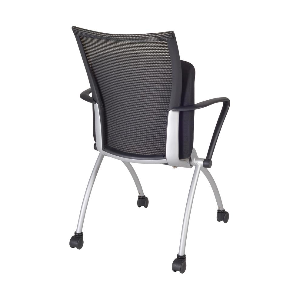 Regency Apprentice Flip-Up Nesting Mesh Chair with Wheels & Armrest (Pack of 12). Picture 8