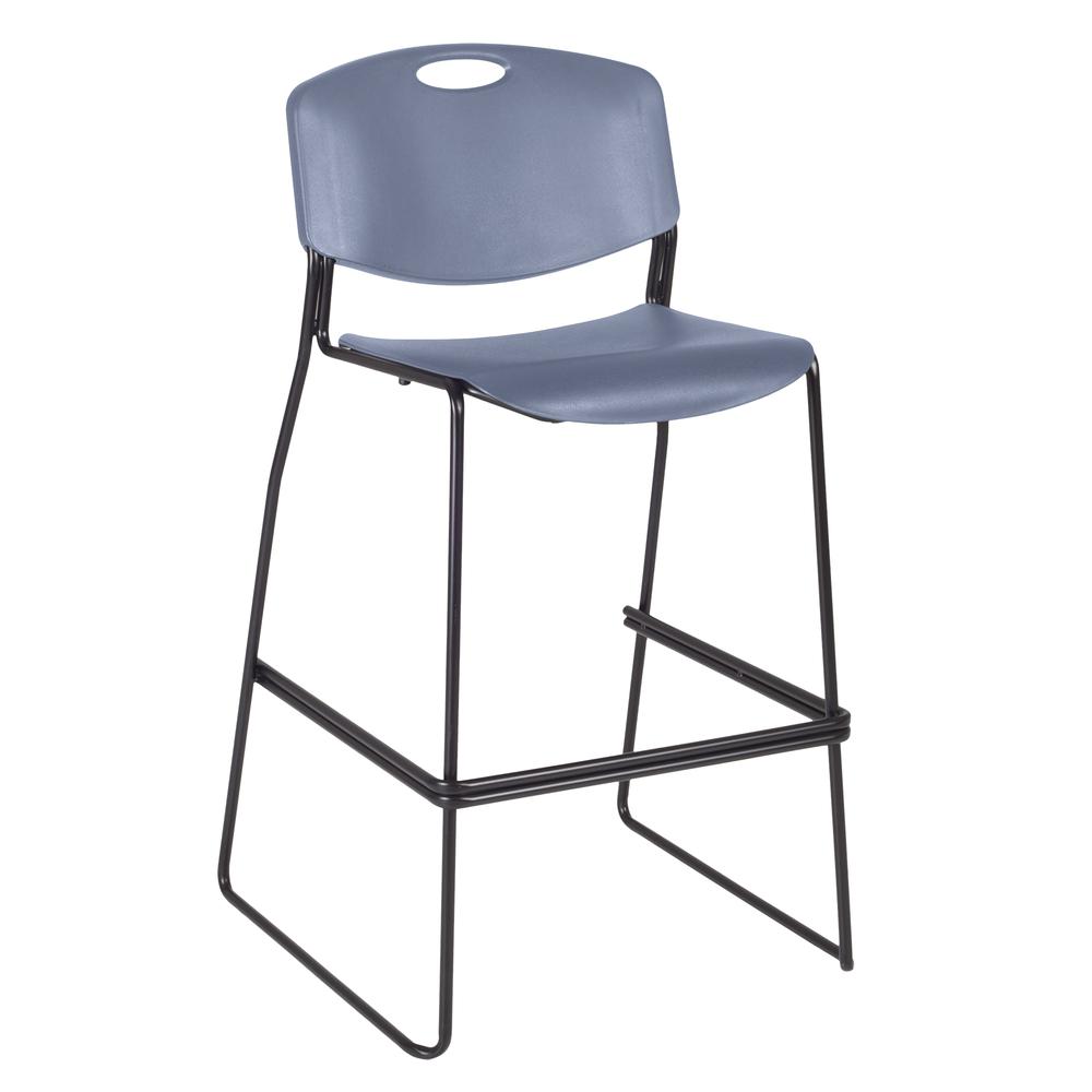 Regency Zeng Durable Versatile Sturdy Fully Assembled Stack Stool 250lbs (3 pack)- Blue. Picture 1