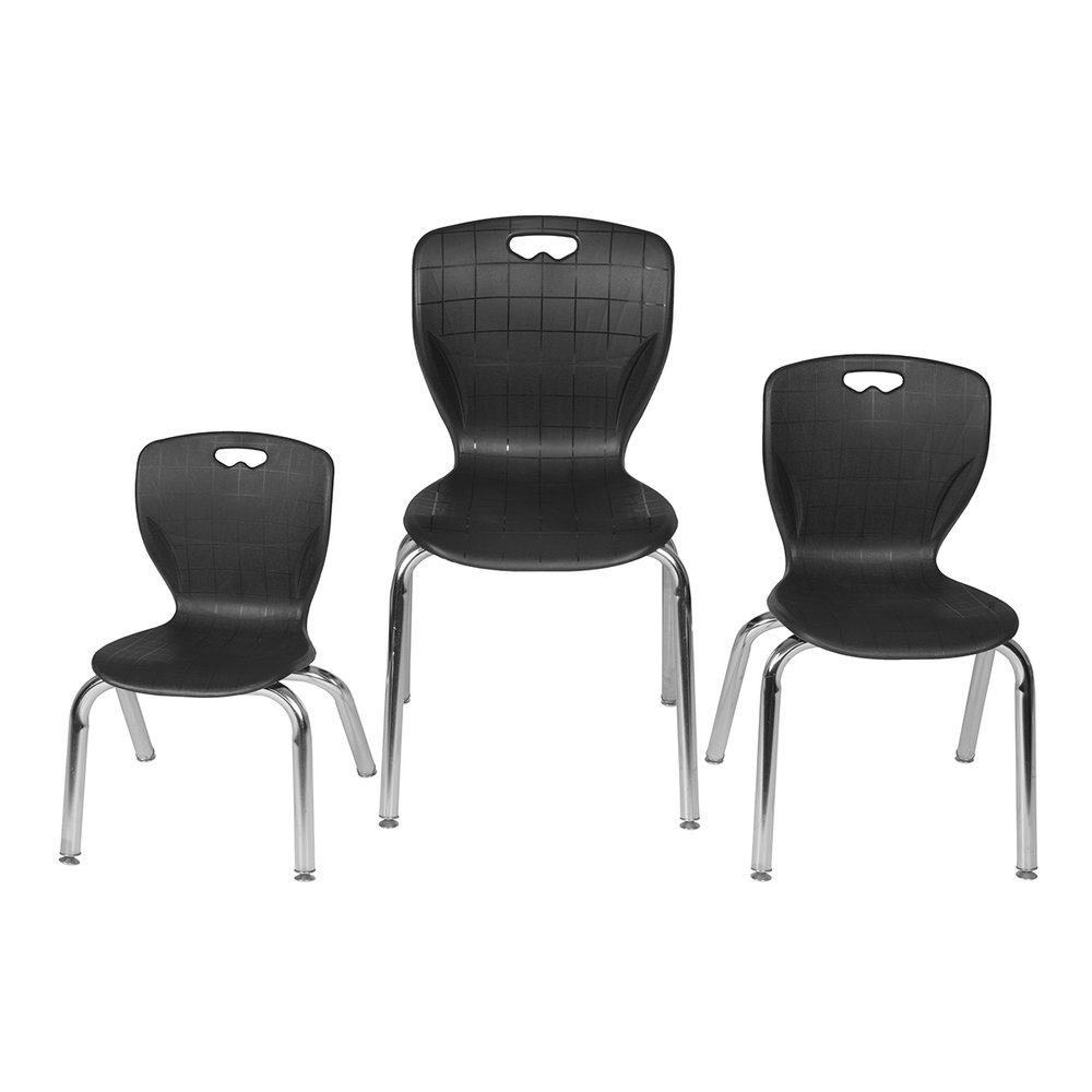 Andy 12" Stack Chair- Black. Picture 4