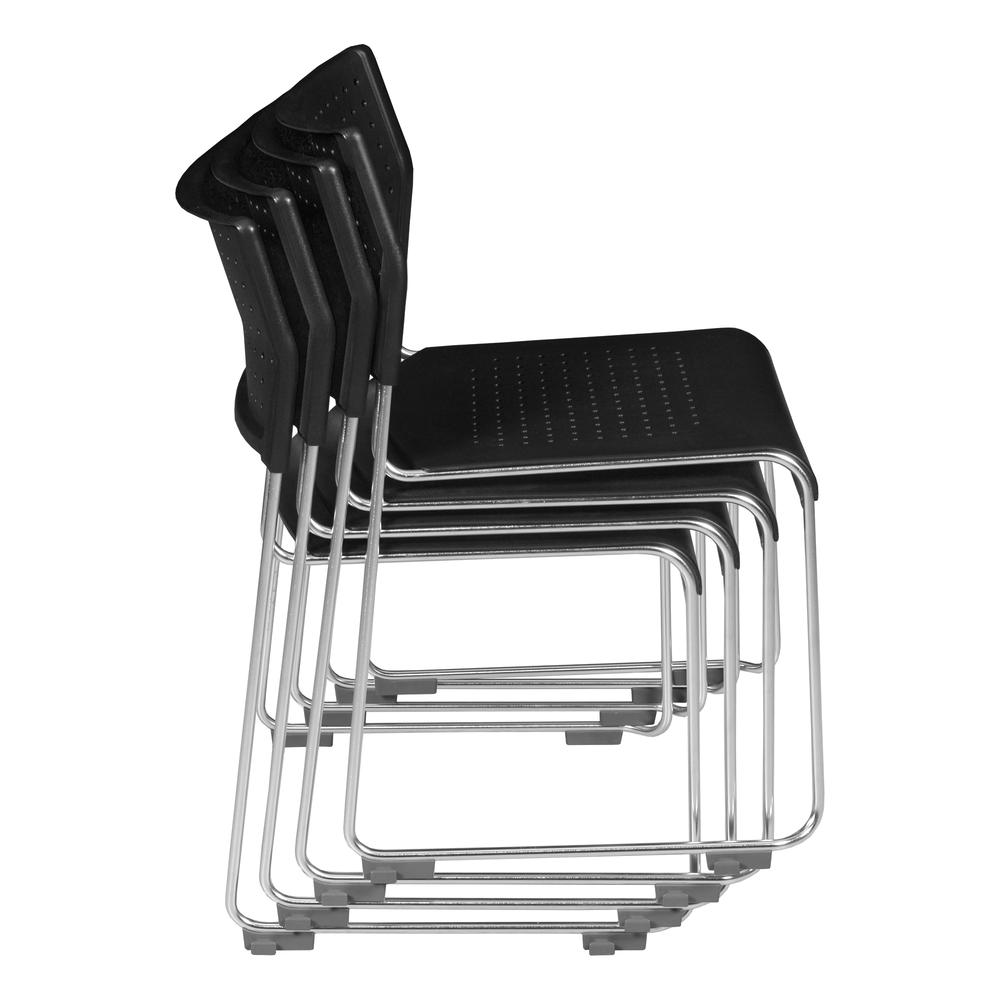 Eris Stack Chair (4 pack)- Black/ Chrome. The main picture.