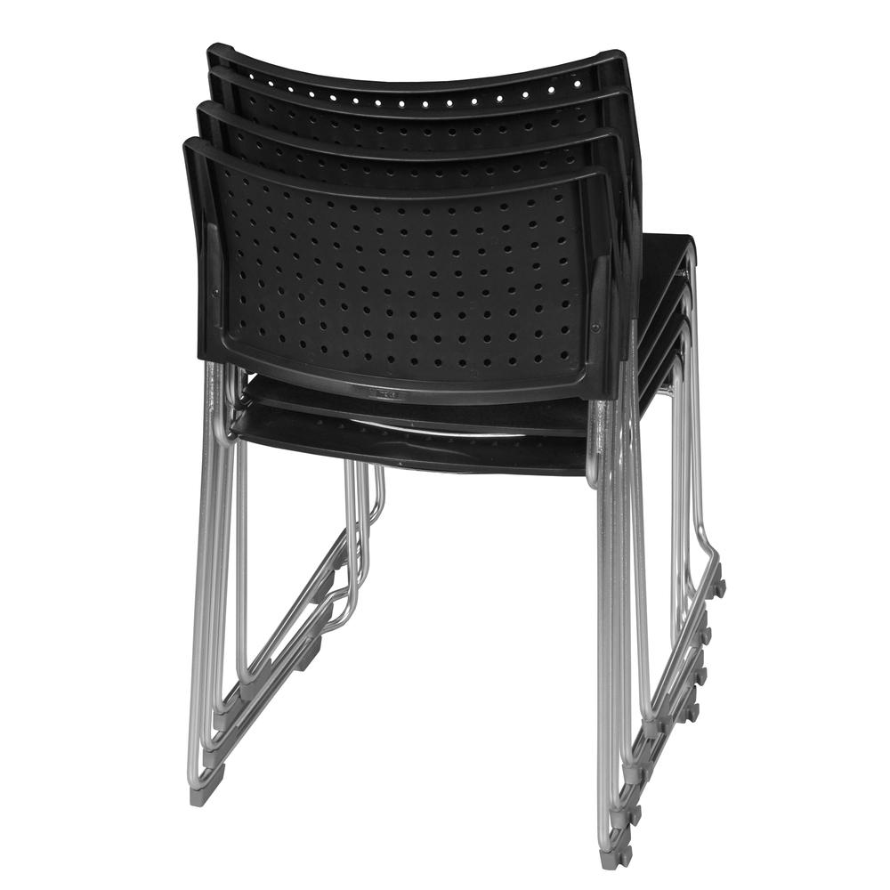 Eris Stack Chair (4 pack)- Black/ Chrome. Picture 2
