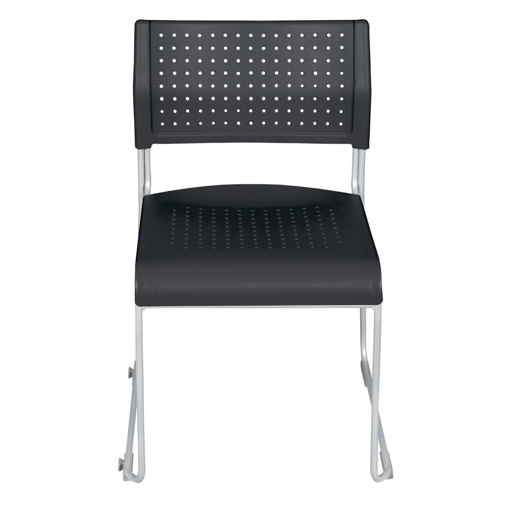 Eris Stack Chair (8 pack)- Black/ Chrome. Picture 3