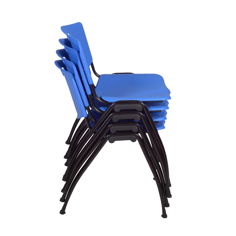 'M' Stack Chair (4 pack)- Blue. Picture 4