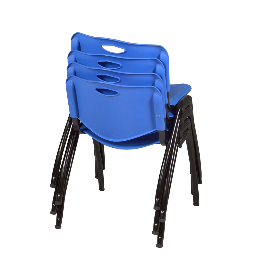 'M' Stack Chair (4 pack)- Blue. Picture 2