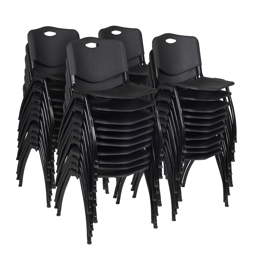 'M' Stack Chair (40 pack)- Black. The main picture.