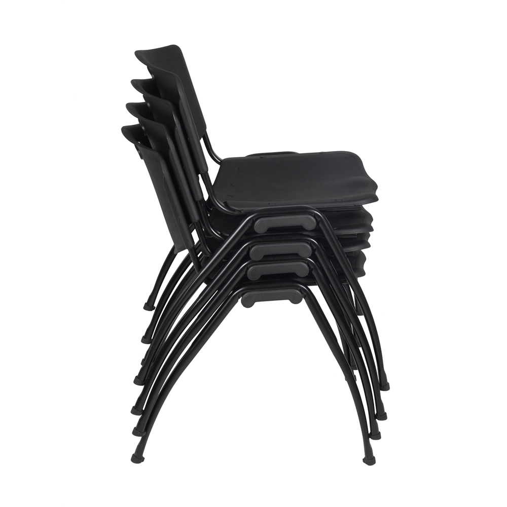 'M' Stack Chair (4 pack)- Black. Picture 3