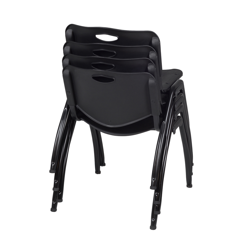 'M' Stack Chair (4 pack)- Black. Picture 2