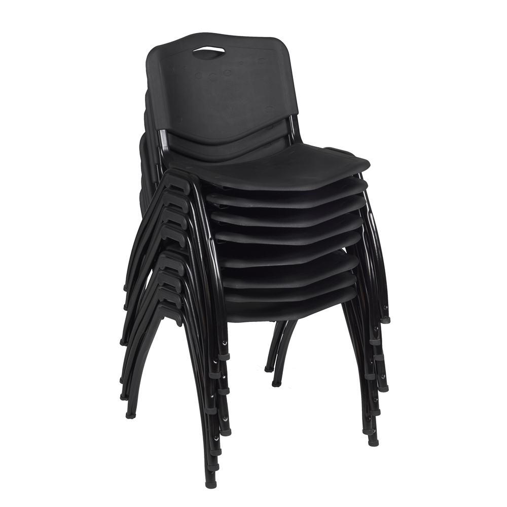 'M' Stack Chair (8 pack)- Black. Picture 1