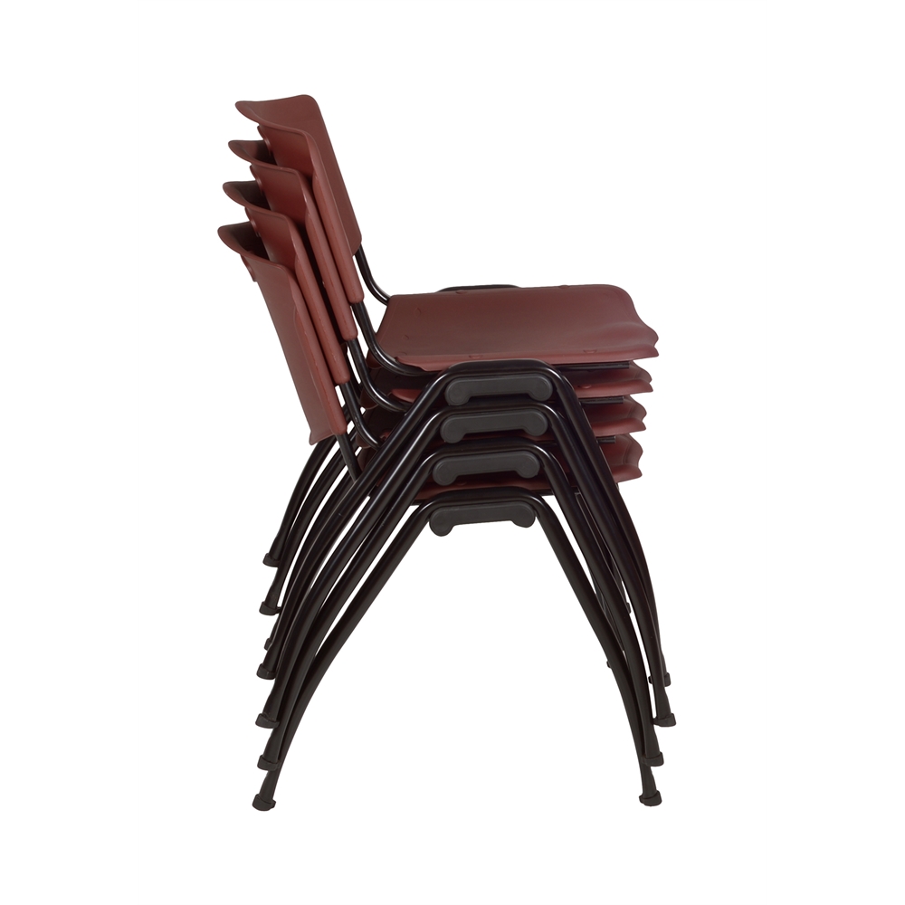 'M' Stack Chair (4 pack)- Burgundy. Picture 4