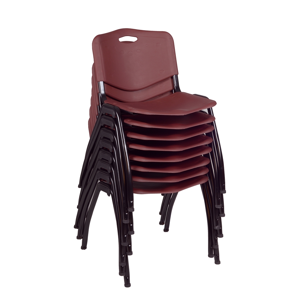 'M' Stack Chair (8 pack)- Burgundy. Picture 1