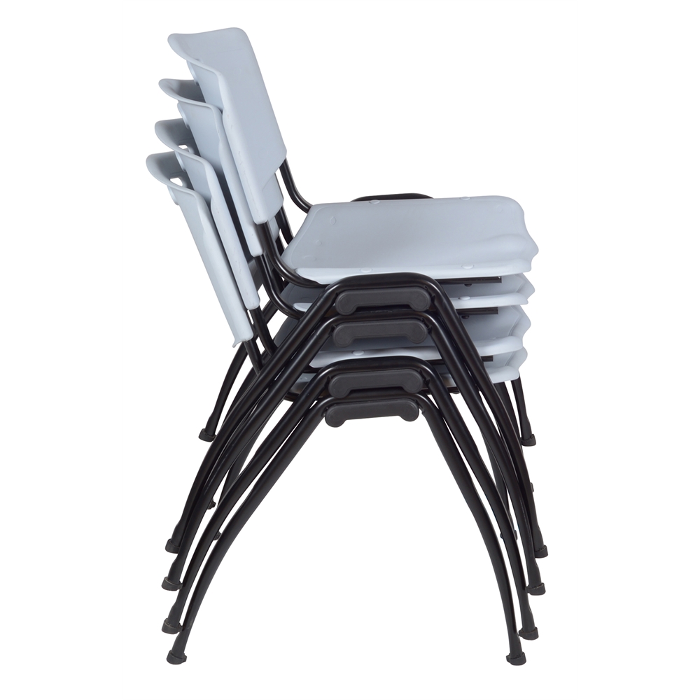 'M' Stack Chair (4 pack)- Grey. Picture 3