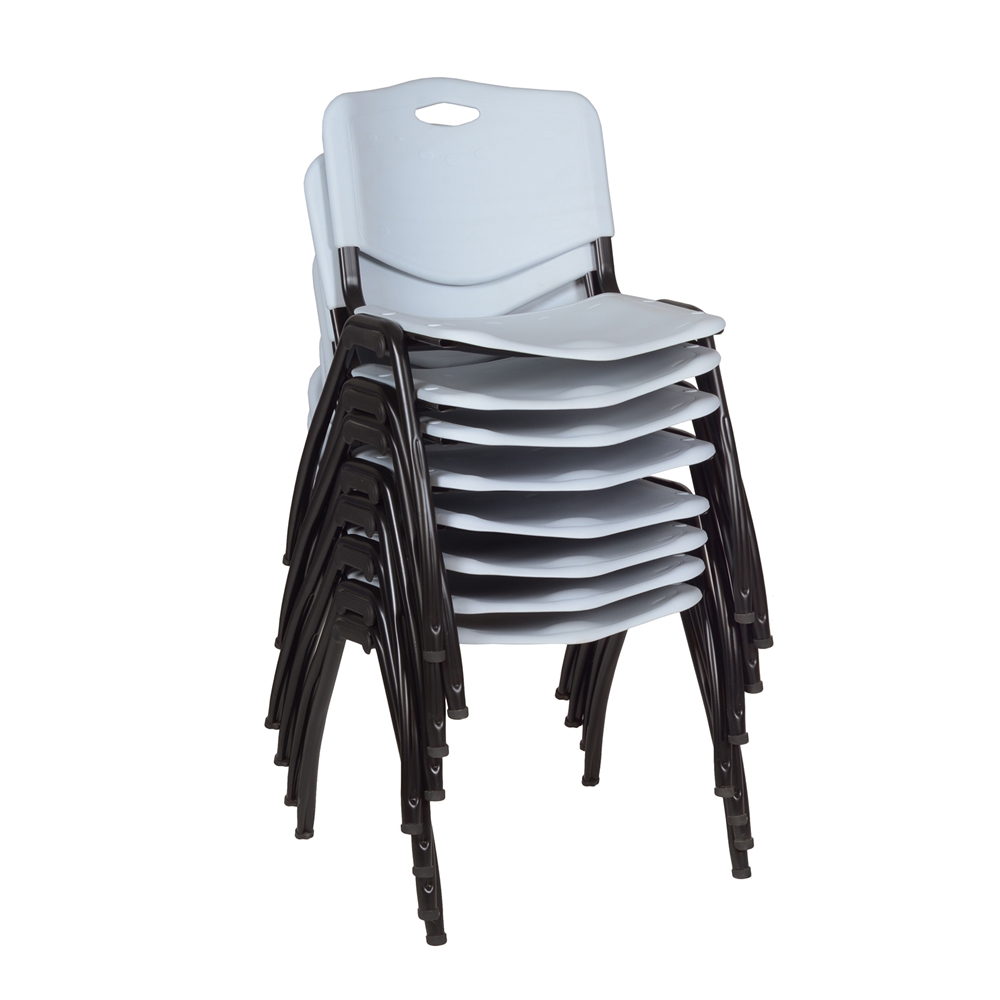 'M' Stack Chair (8 pack)- Grey. Picture 1