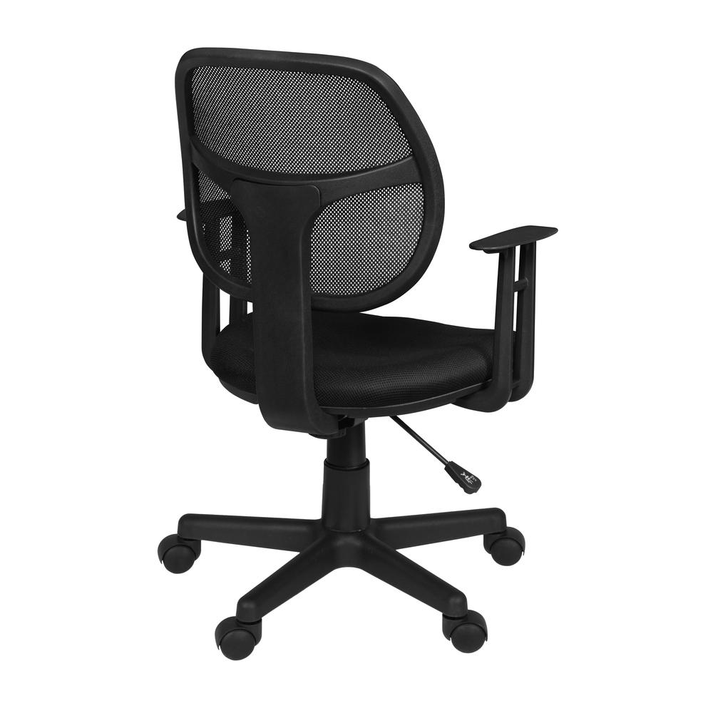Carter Swivel Chair with Arms- Black. Picture 5
