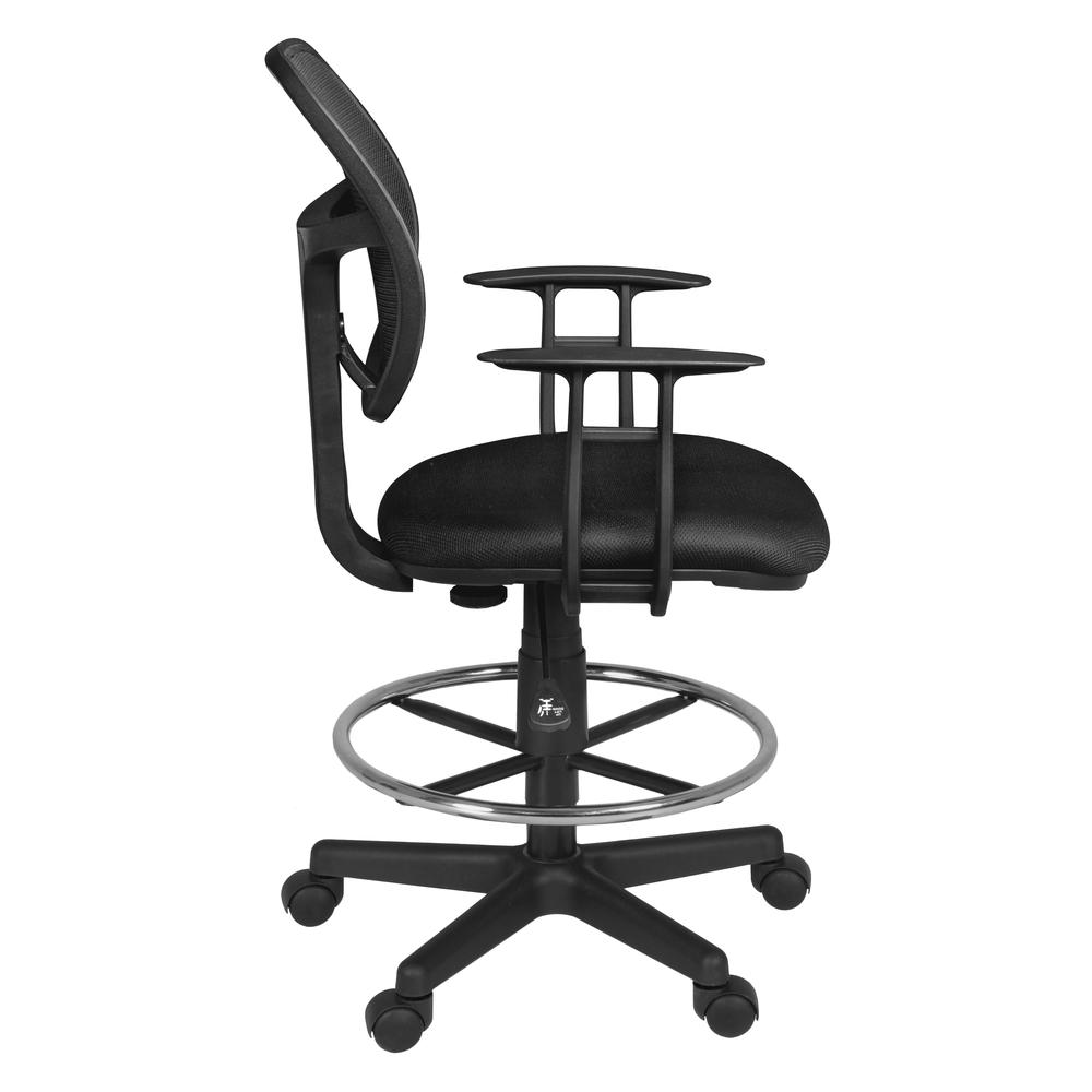 Carter Swivel Stool with Arms- Black. Picture 2
