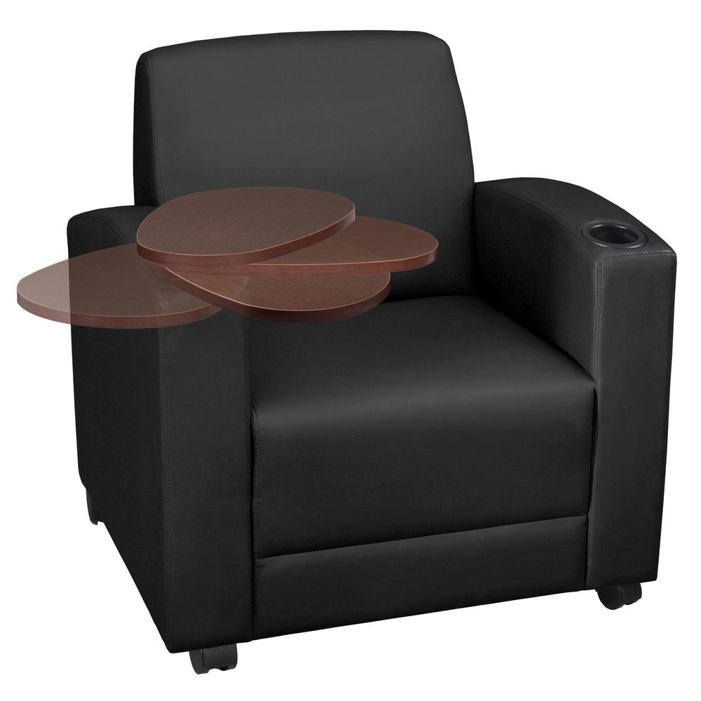 Nova Tablet Arm Chair- Black/Java. The main picture.