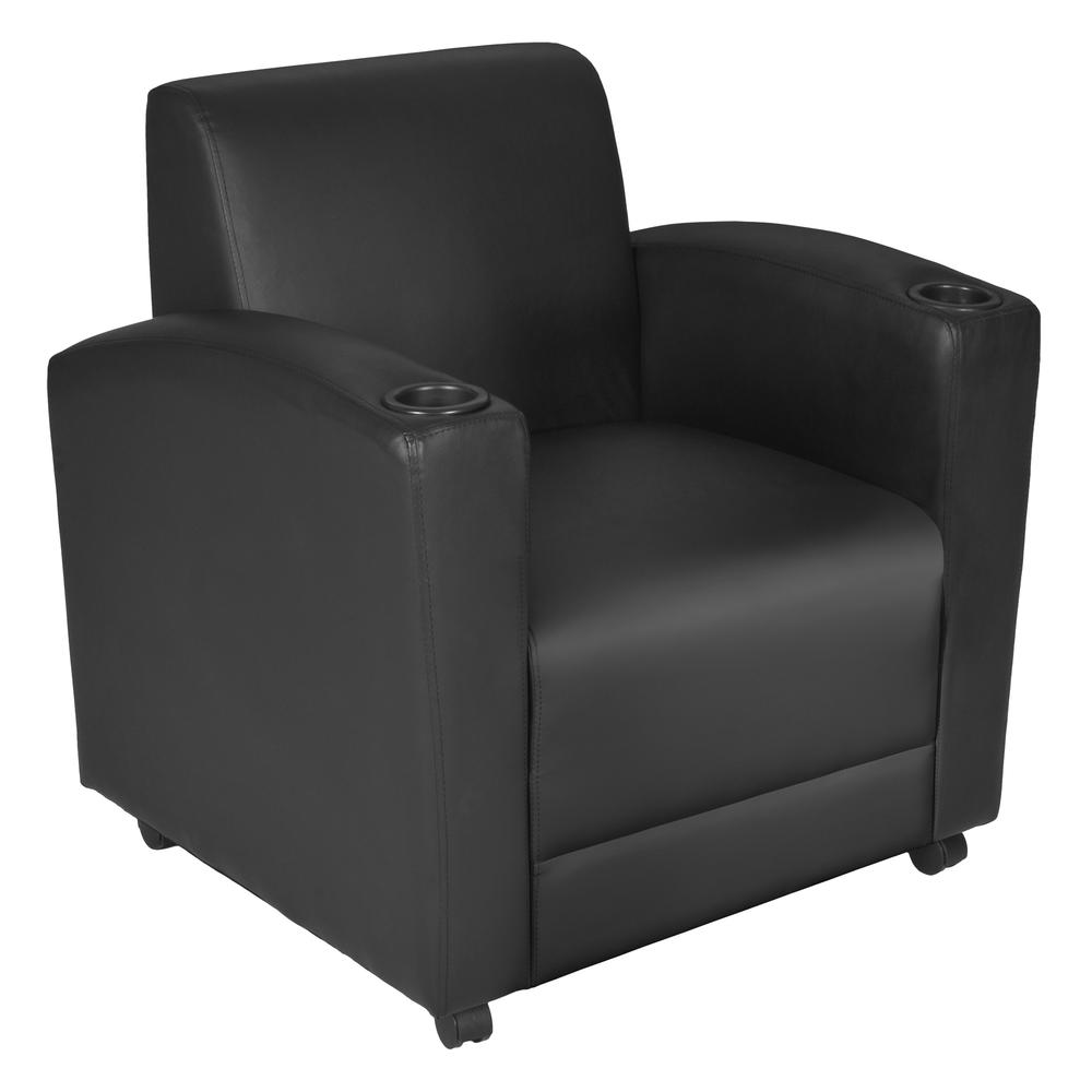 Nova Tablet Arm Chair- Black/Java. Picture 3