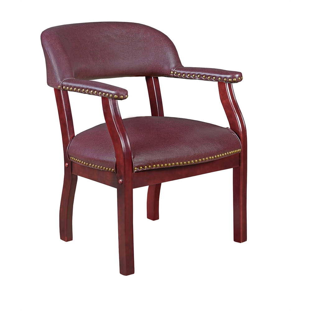 Ivy League Captain Chair- Burgundy. Picture 1