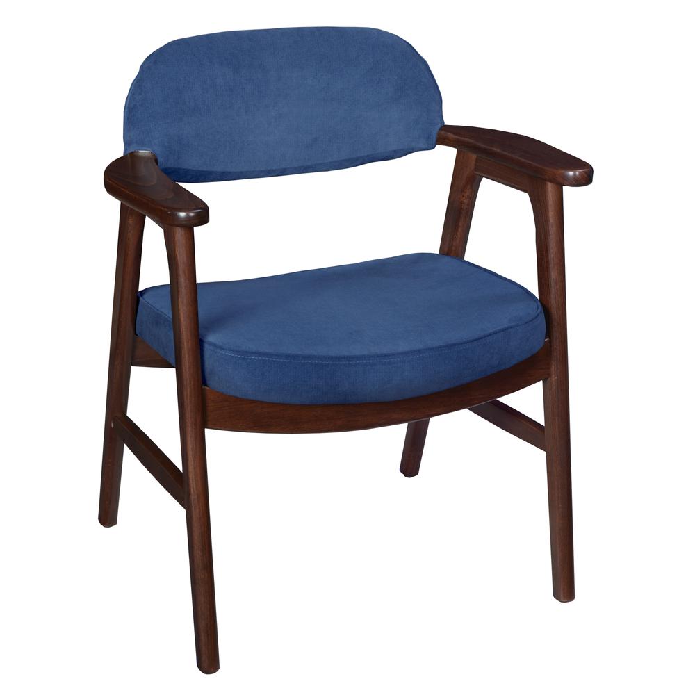 476 Side Chair - Mocha Walnut/ Navy Blue. The main picture.