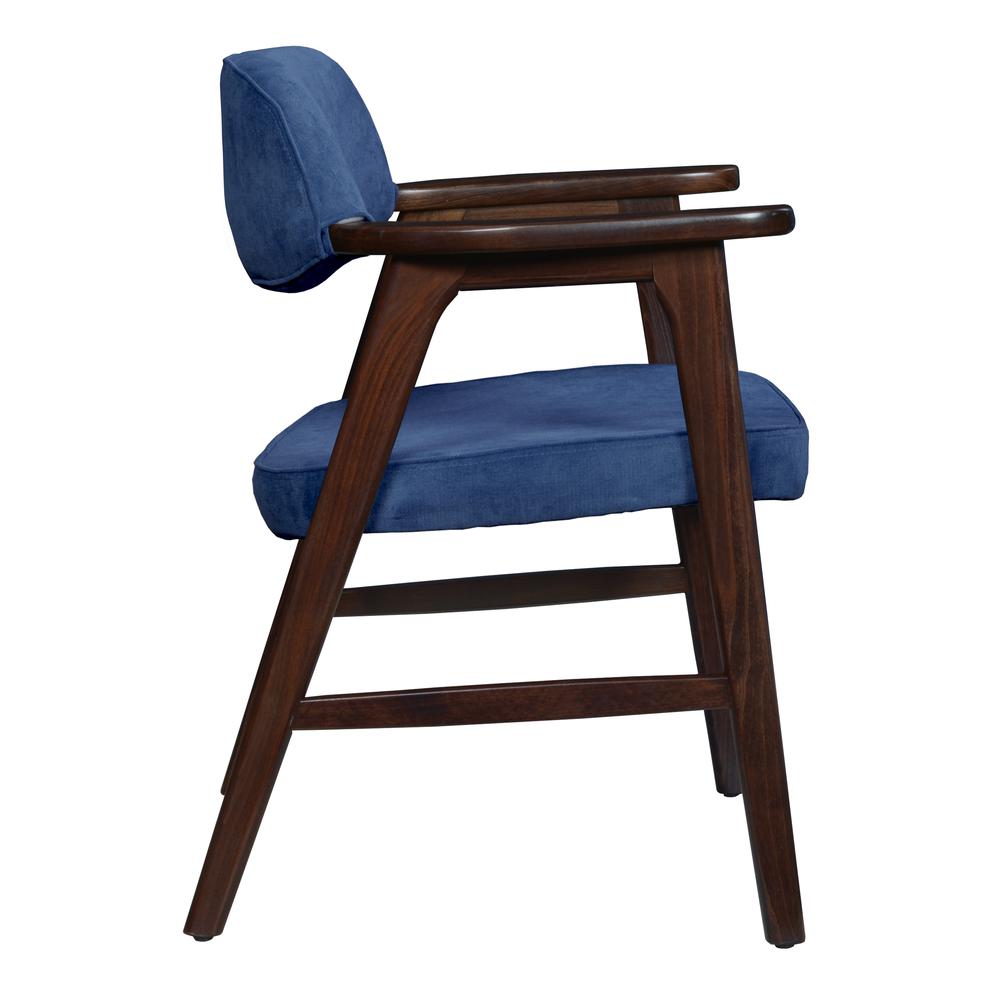 476 Side Chair - Mocha Walnut/ Navy Blue. Picture 4