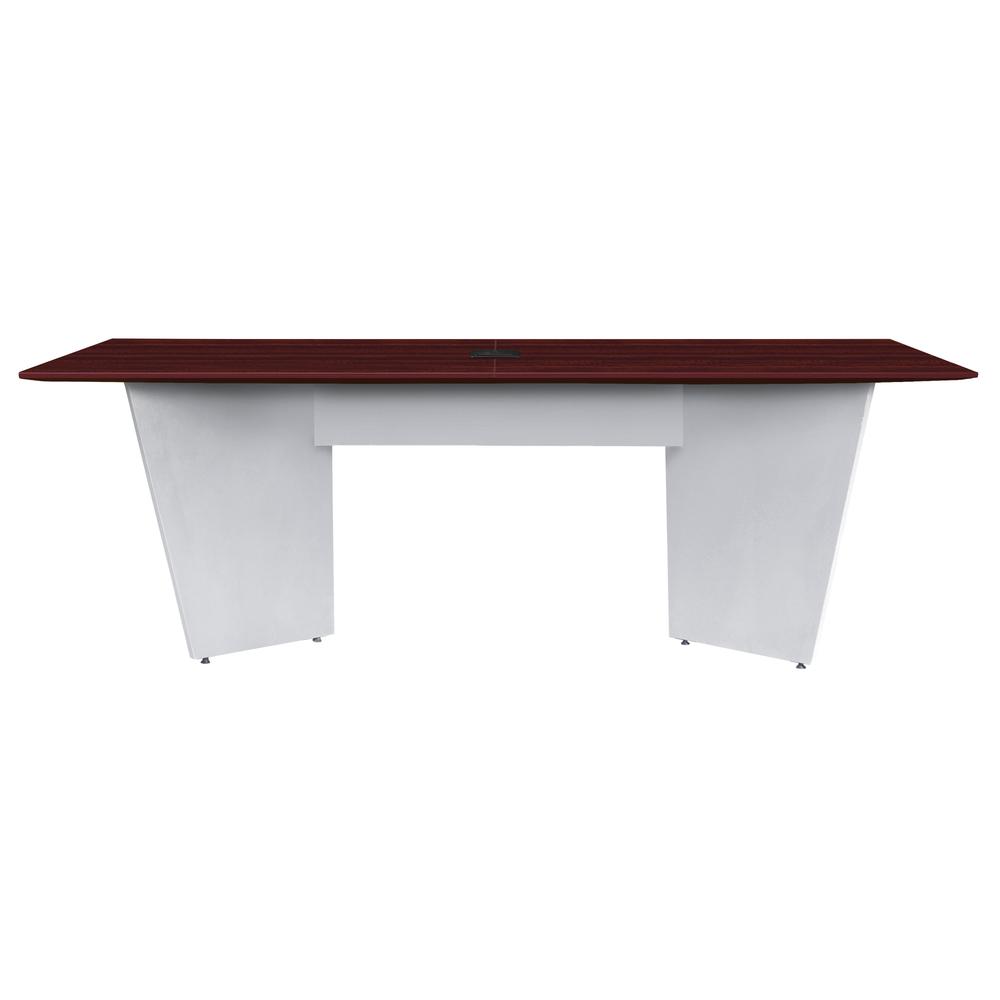 Array 96" Conference Table with Power Data Grommet- Mahogany/ White. Picture 2