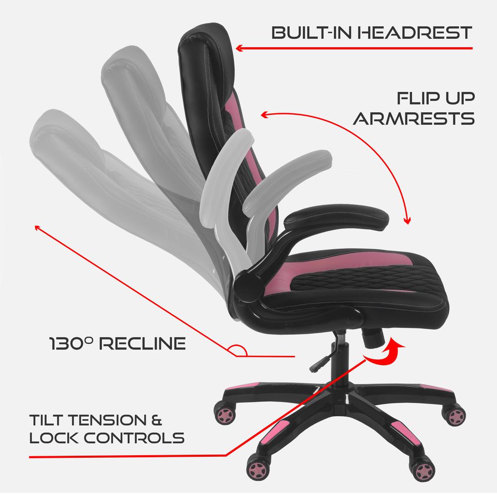 AON Archeus Ergonomic Gaming Chair - Black & Pink. Picture 8