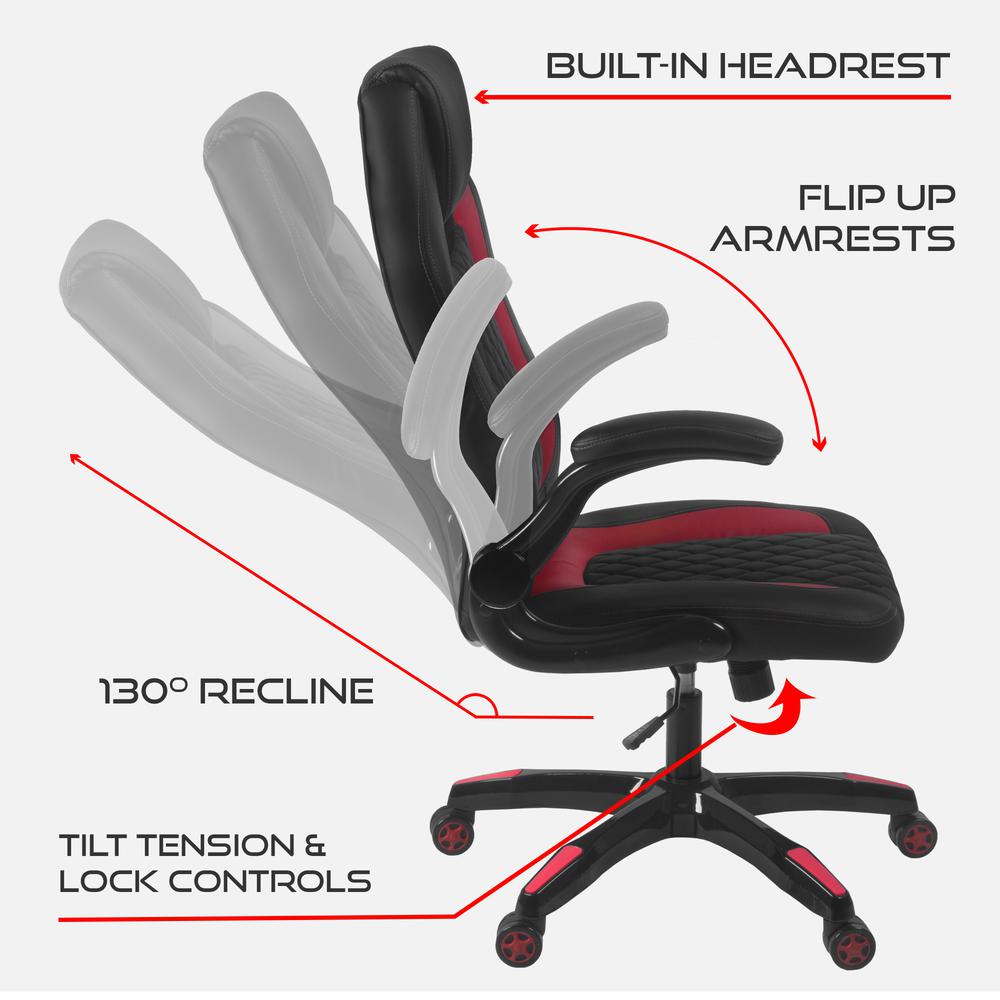 AON Archeus Ergonomic Gaming Chair - Black & Red. Picture 8
