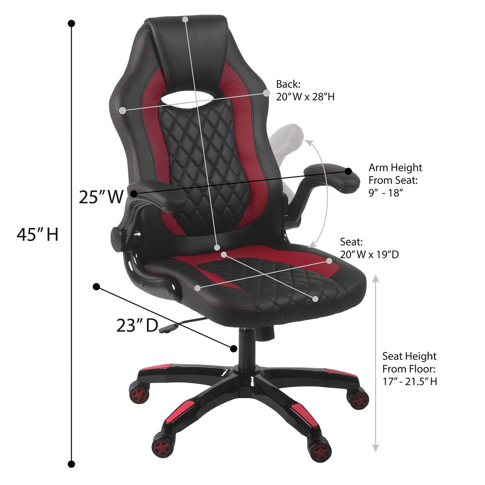 AON Archeus Ergonomic Gaming Chair - Black & Red. Picture 4
