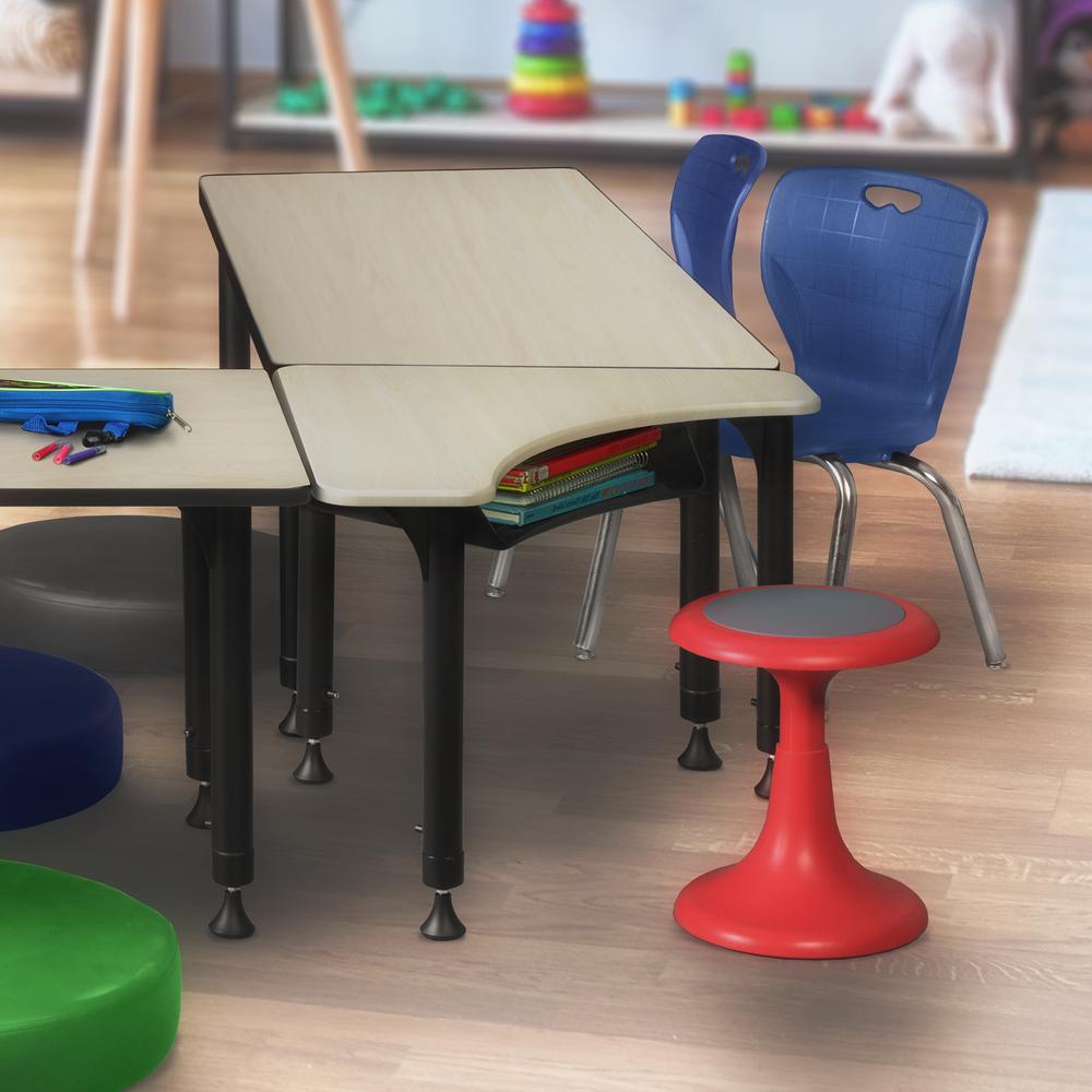 28" Boomerang Height Adjustable School Desk - Maple. Picture 6