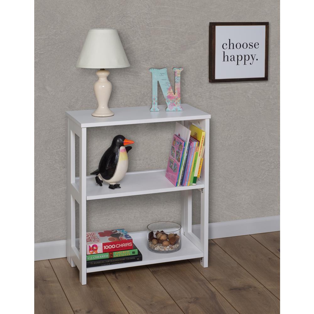 Flip Flop 28" High Folding Bookcase- White. Picture 2