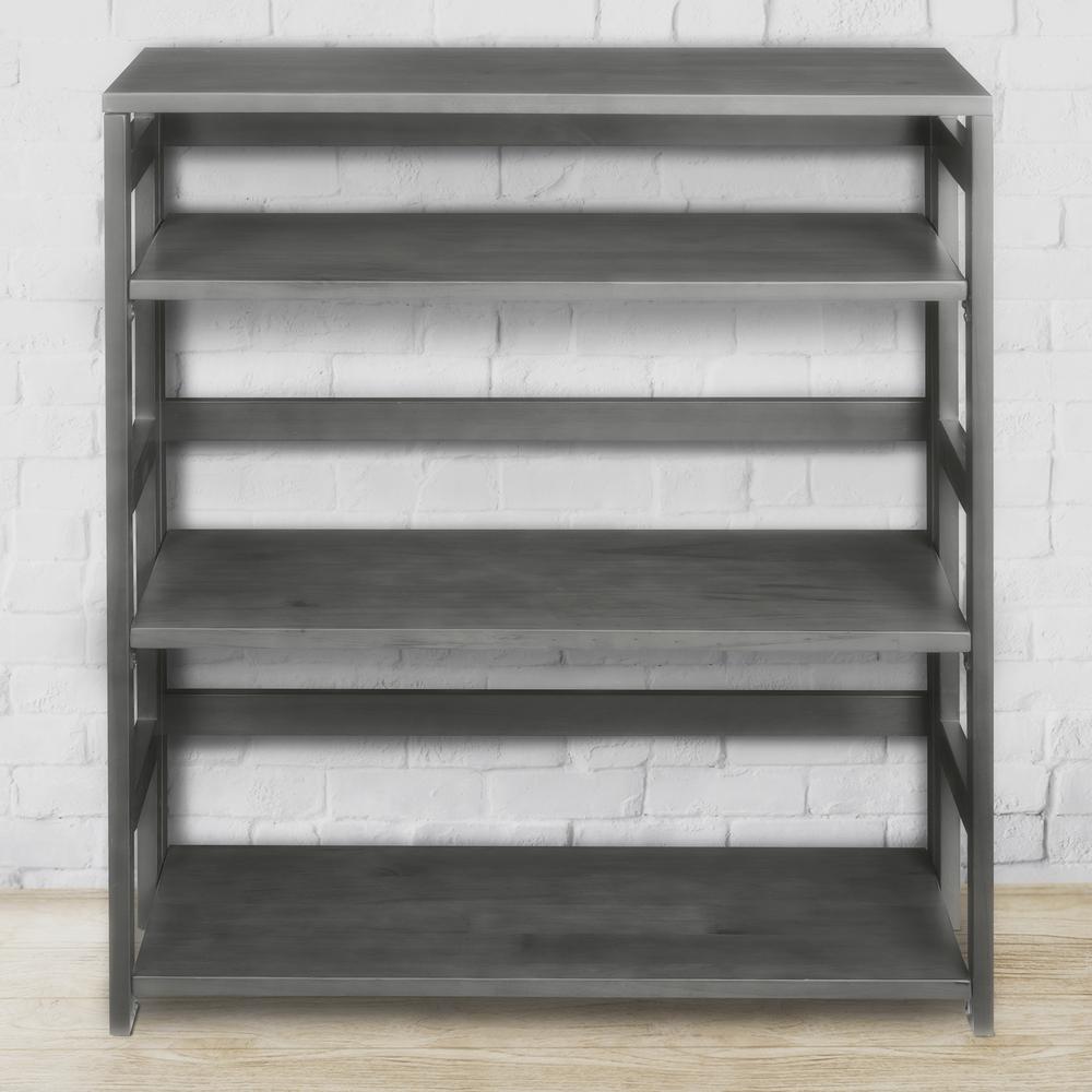 Regency Flip Flop 34 in. High Folding Bookcase- Grey. Picture 2
