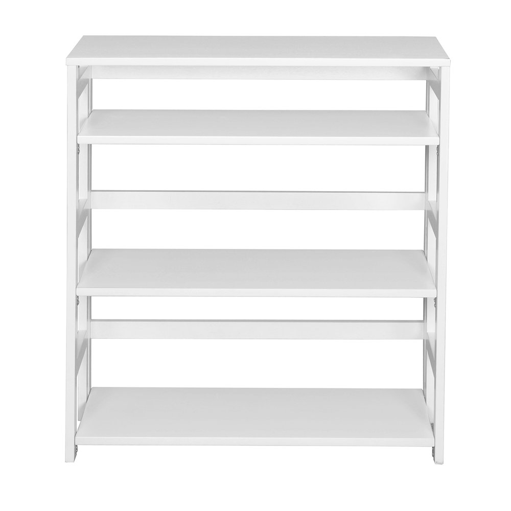 Flip Flop 34" High Folding Bookcase- White. Picture 2
