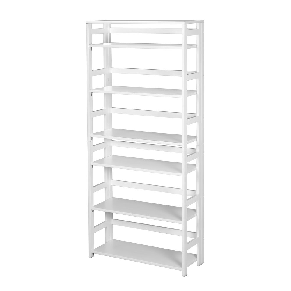 Flip Flop 67" High Folding Bookcase- White. Picture 1