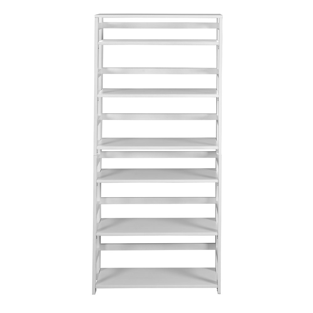 Flip Flop 67" High Folding Bookcase- White. Picture 2