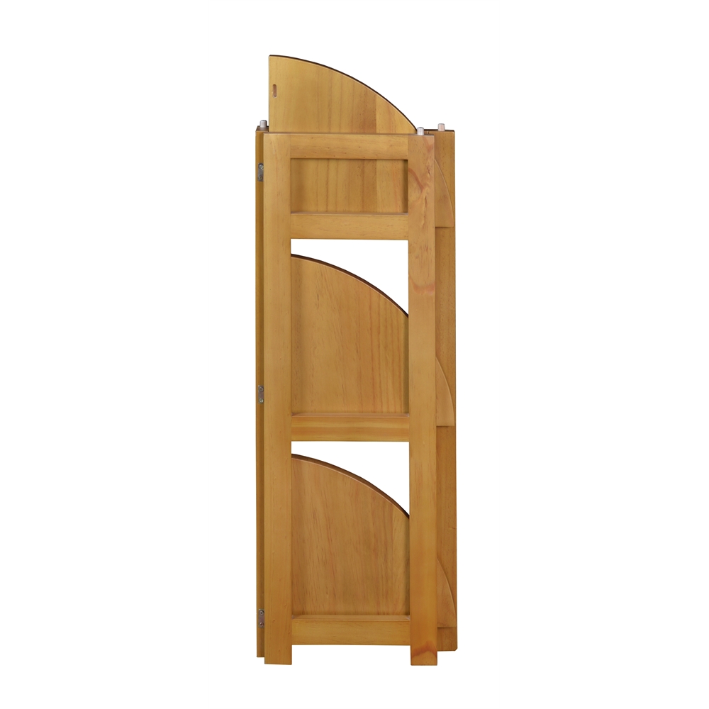 Flip Flop 34" High Corner Folding Bookcase- Medium Oak. Picture 3