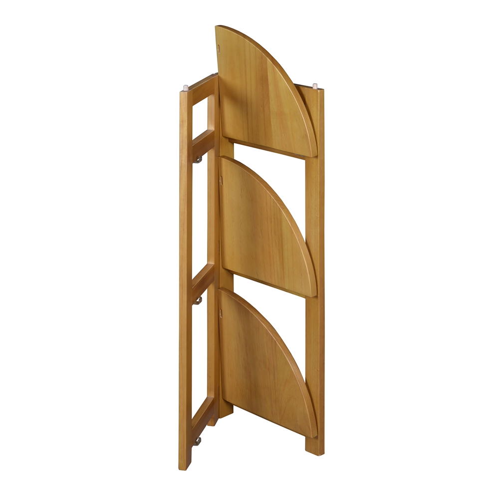 Flip Flop 34" High Corner Folding Bookcase- Medium Oak. Picture 5