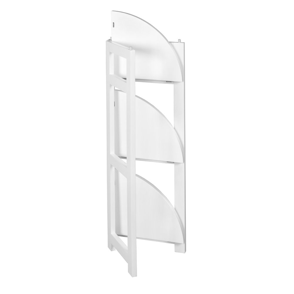 Flip Flop 34" High Corner Folding Bookcase- White. Picture 4