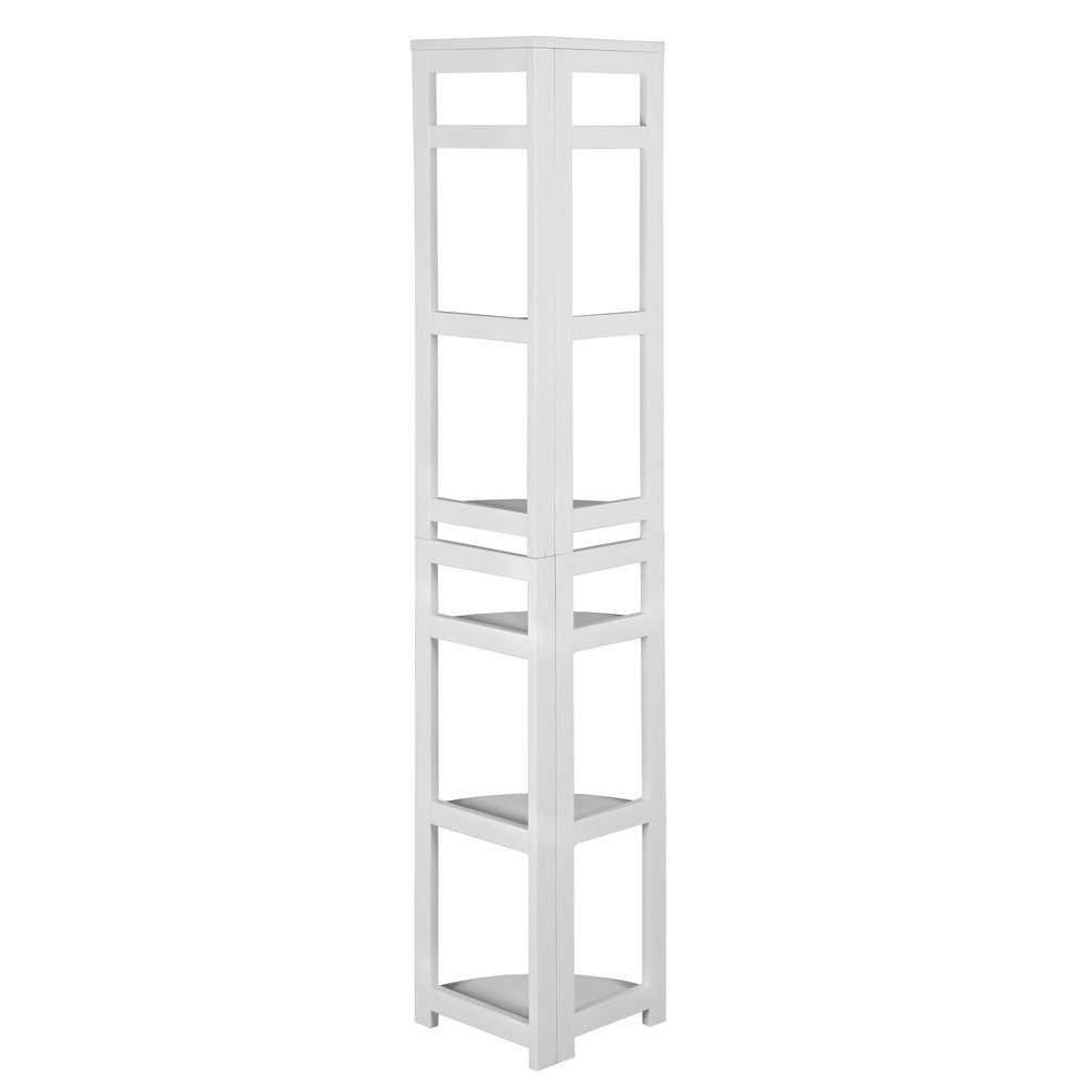 Flip Flop 67" High Corner Folding Bookcase- White. Picture 3