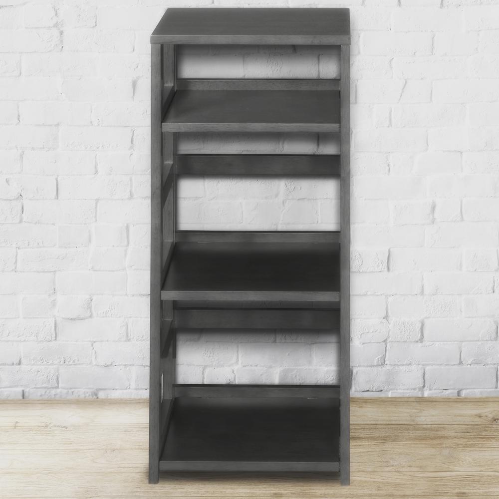 Regency Flip Flop 34 in. High Square Folding Bookcase- Grey. Picture 2