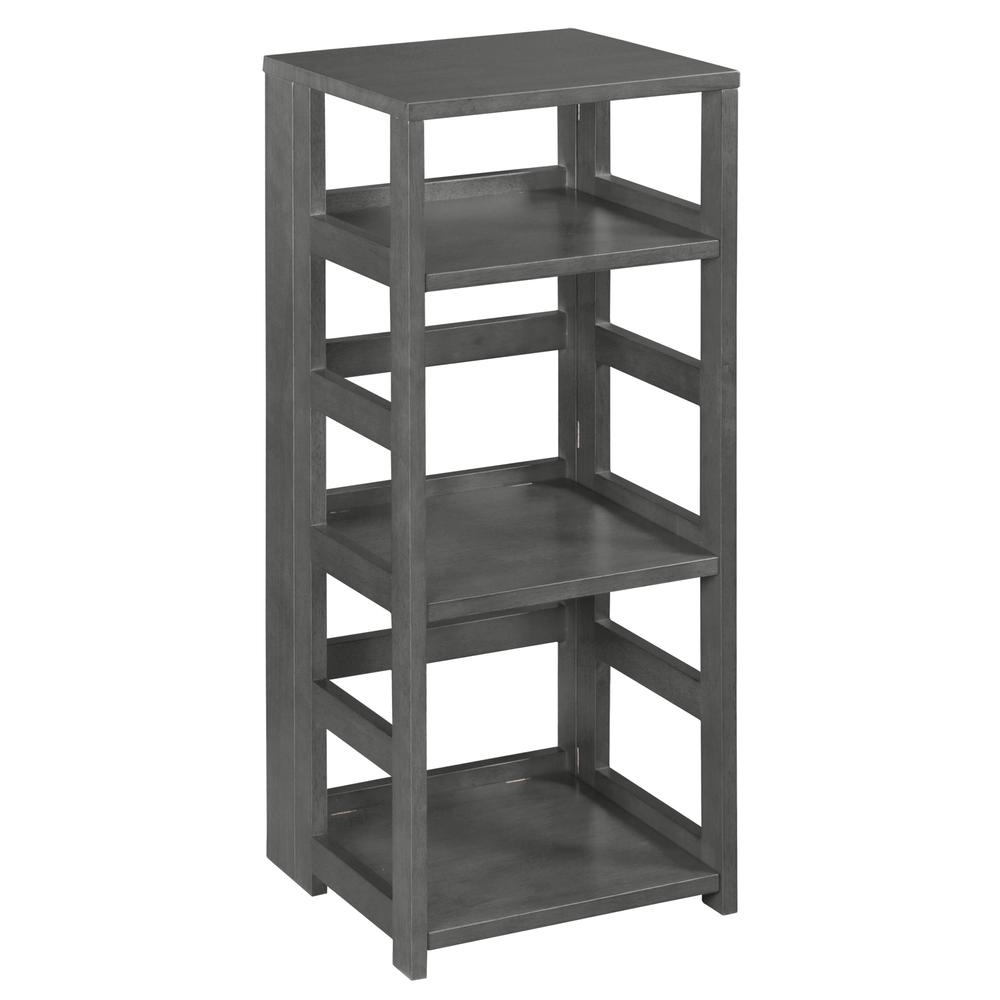 Regency Flip Flop 34 in. High Square Folding Bookcase- Grey. Picture 1