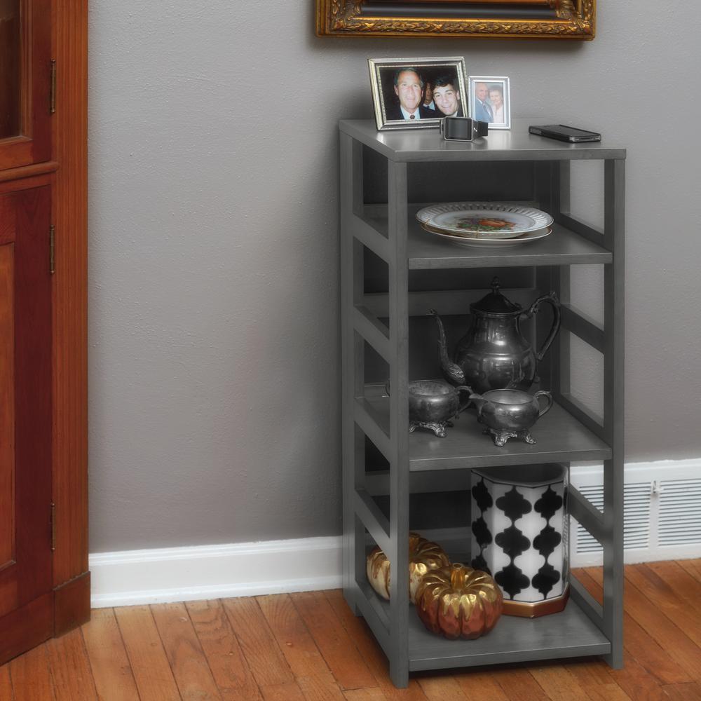 Regency Flip Flop 34 in. High Square Folding Bookcase- Grey. Picture 7