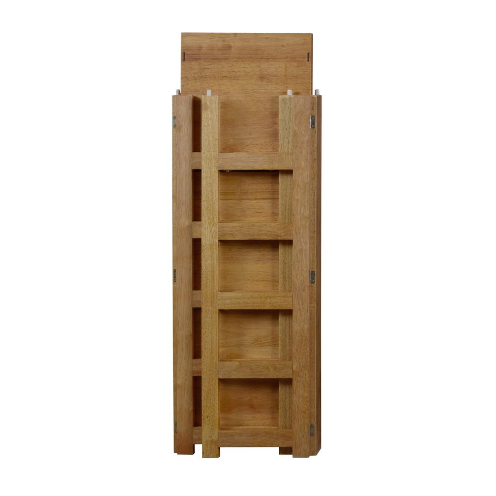 Flip Flop 34" Square Folding Bookcase with 2 Full Size Wicker Storage Baskets- Medium Oak/Natural. Picture 6