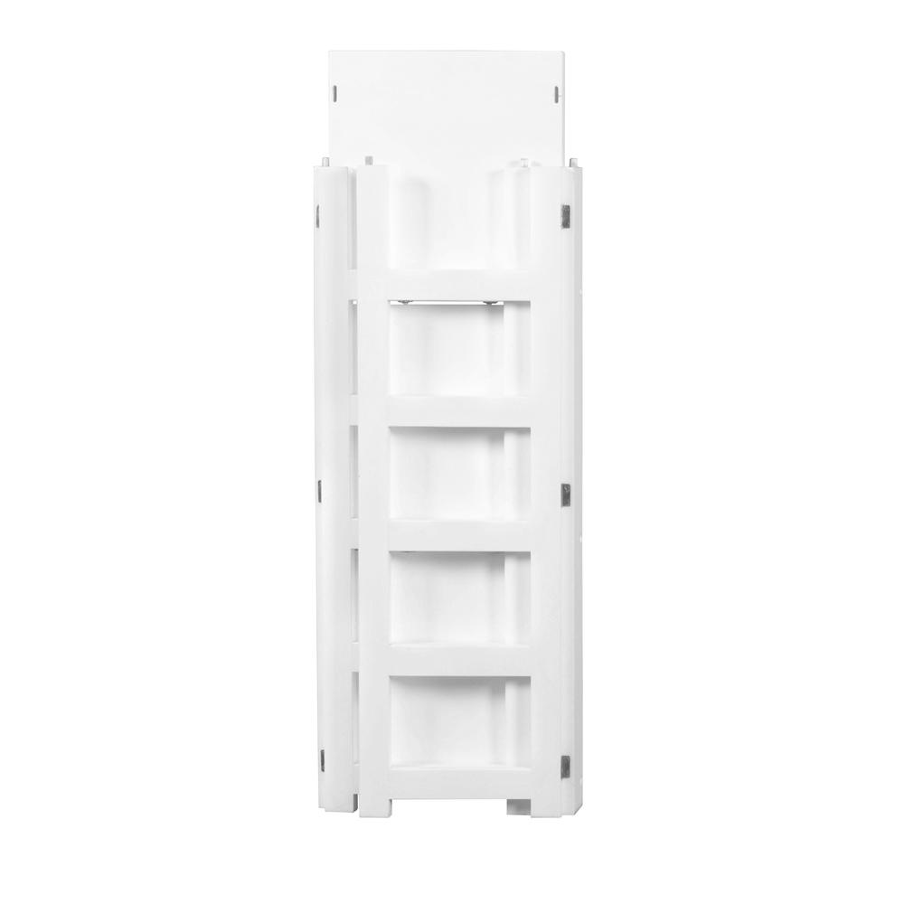 Flip Flop 34" Square Folding Bookcase with Folding Fabric Bins- White/White. Picture 5