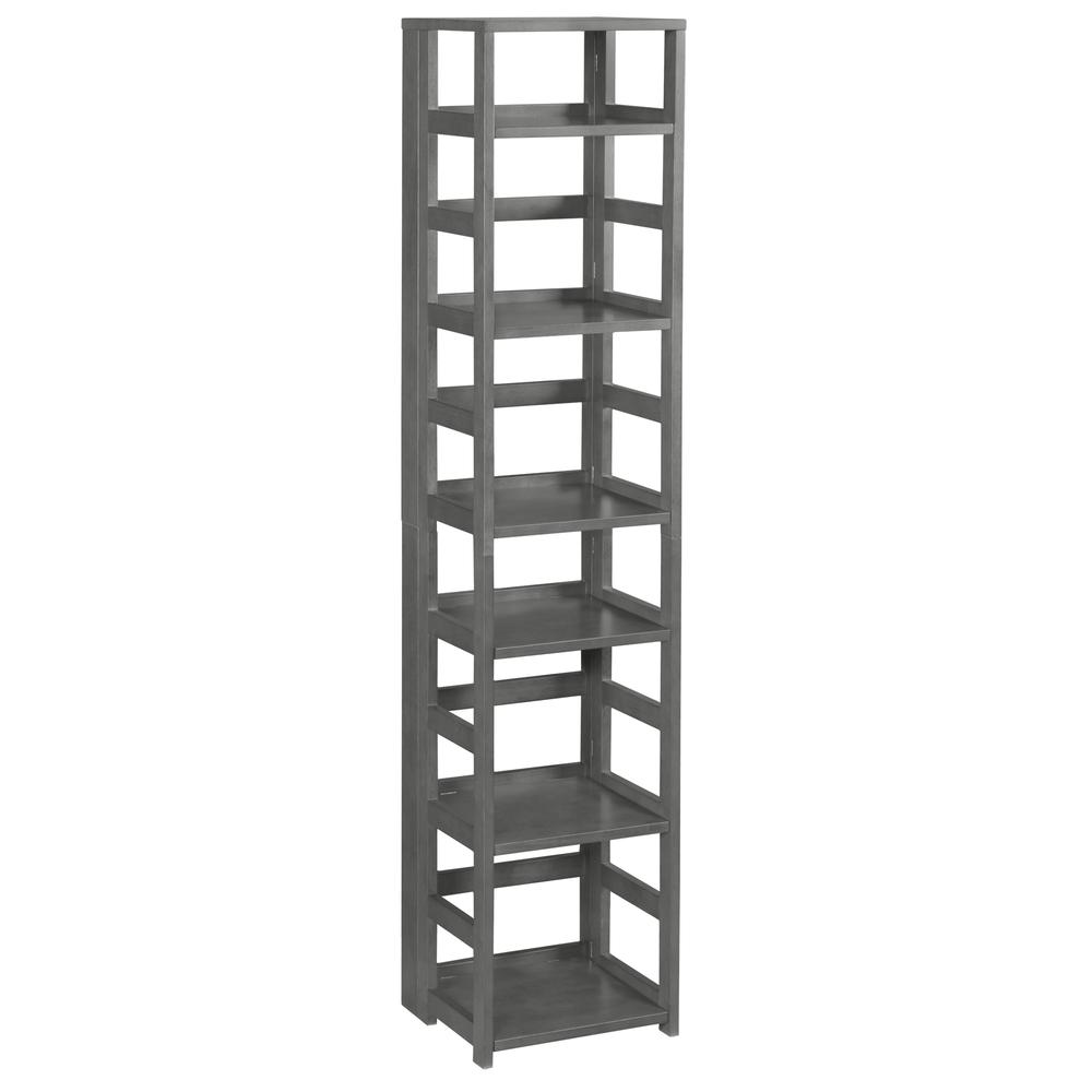 Regency Flip Flop 67 in. High Square Folding Bookcase- Grey. Picture 1