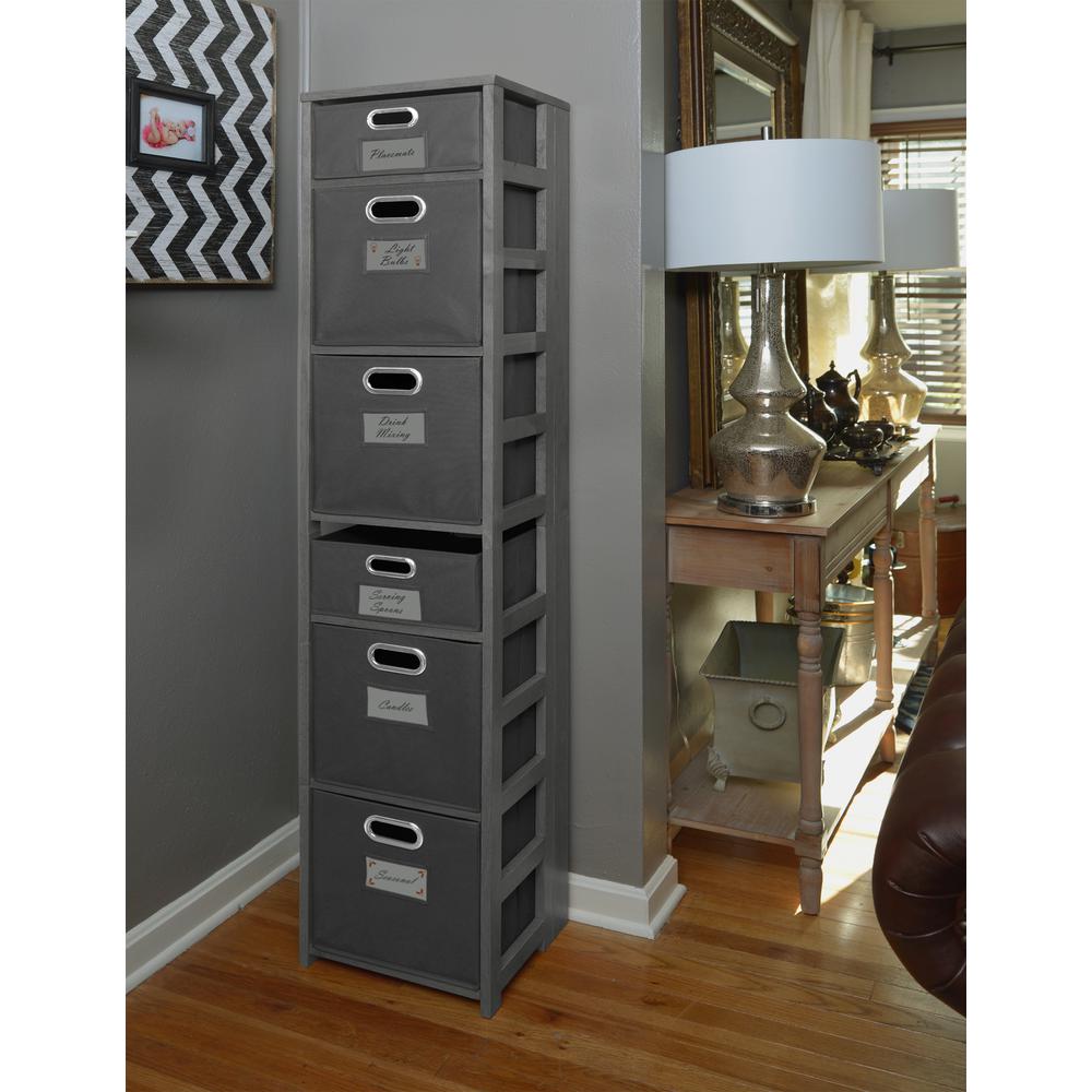 Regency Flip Flop 67 in. High Square Folding Bookcase- Grey. Picture 5