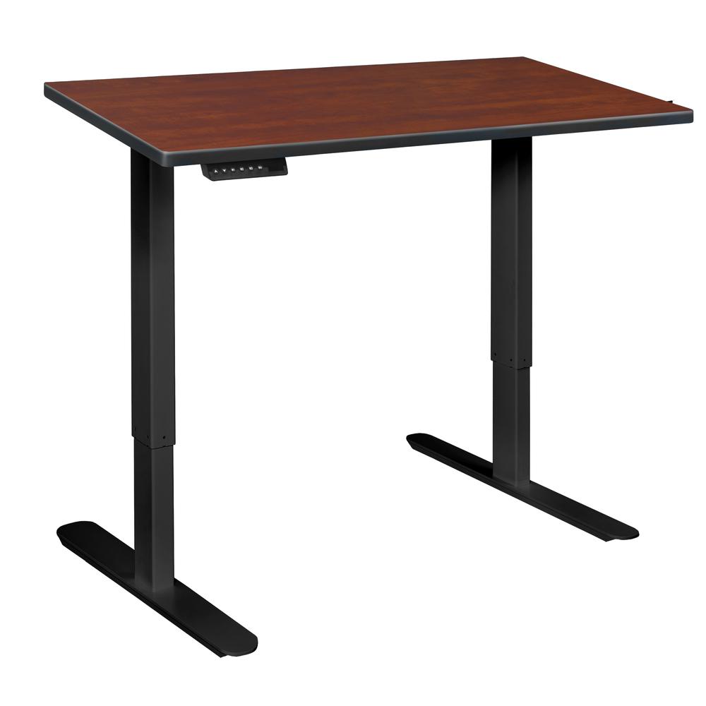 Esteem 42" Height Adjustable Power Desk- Cherry/Black. Picture 4
