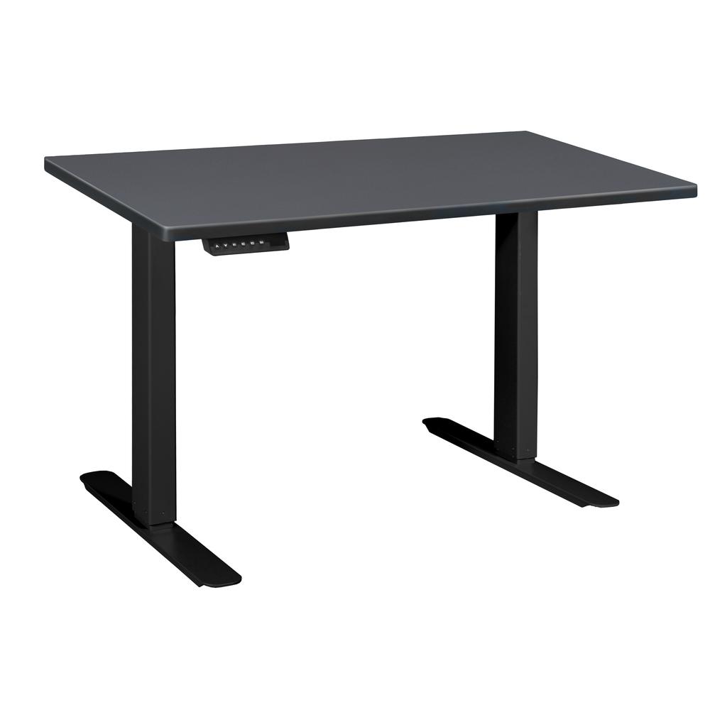 Esteem 42" Height Adjustable Power Desk- Grey/Black. Picture 1