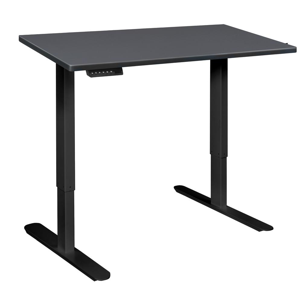 Esteem 42" Height Adjustable Power Desk- Grey/Black. Picture 4