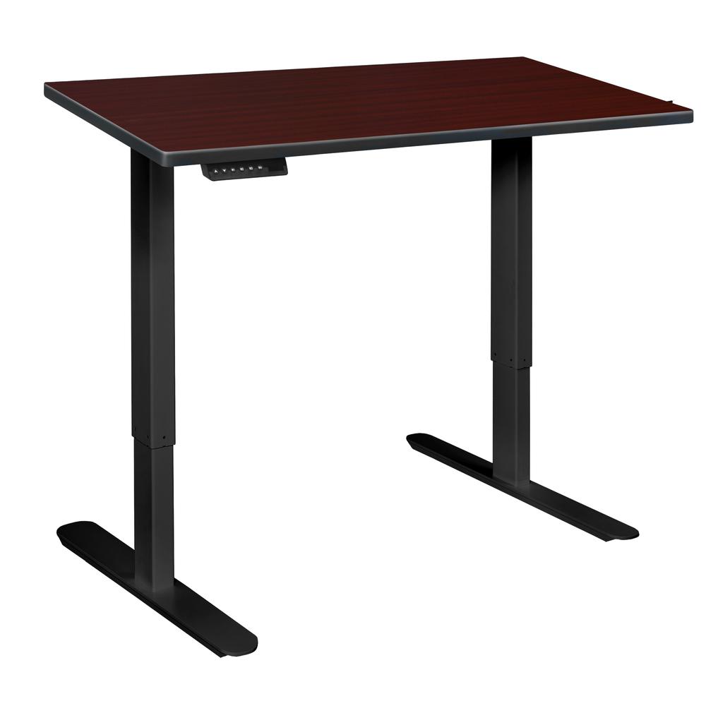Esteem 42" Height Adjustable Power Desk- Mahogany/Black. Picture 4